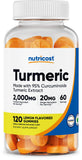 Nutricost Turmeric Gummies - 120 Gummies with 95% Curcuminoids, Ginger & Black Pepper Extract for Joint Support