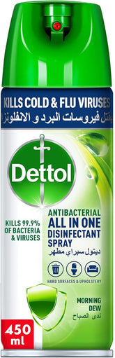 Dettol Multi-Purpose Disinfectant Spray (450ml) - Morning Dew Scent