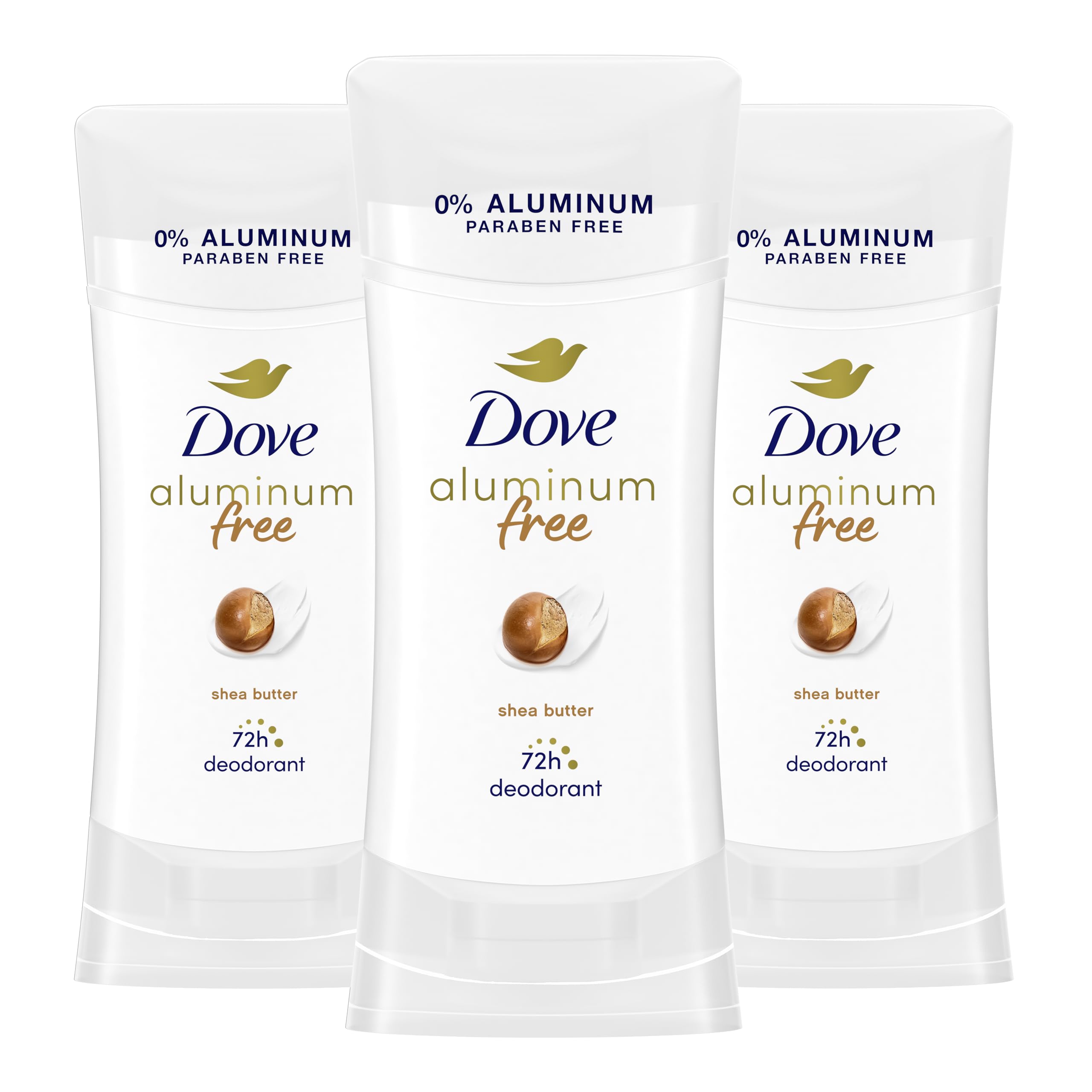 Dove Aluminum Free Deodorant for Women - Shea Butter - 72 Hour Odor Protection - 2.6 oz (3 Count)