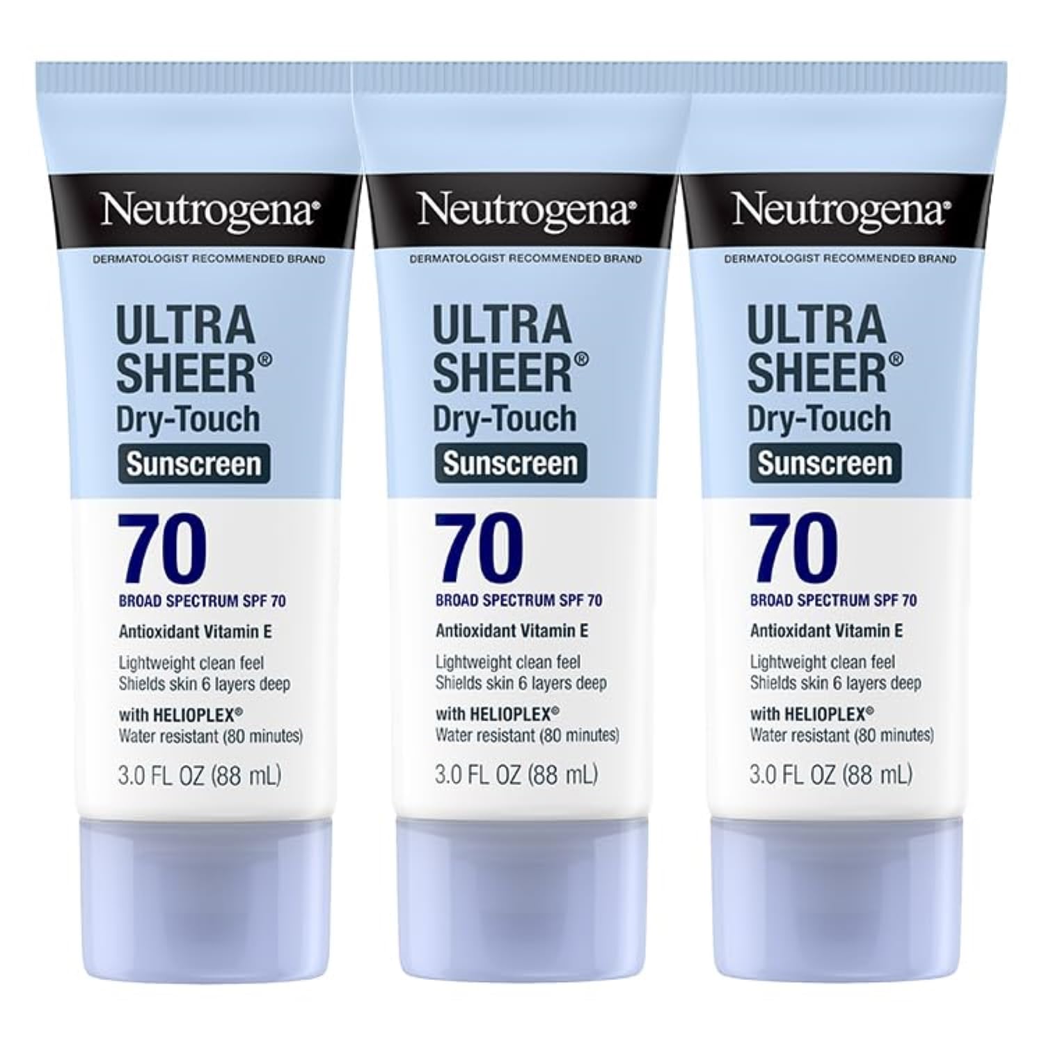 Neutrogena Ultra Sheer Dry-Touch Sunscreen Lotion SPF 70 - 3 fl. oz (Pack of 3)