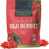 Viva Naturals Premium Organic Himalayan Goji Berries - Large Juicy 1lb Bag for Superfood Nutrition