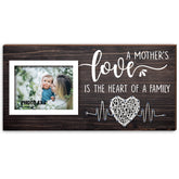 Yudarte Rustic Wood Picture Frame - "A Mother's Love" Hand String Art Gift for Mom