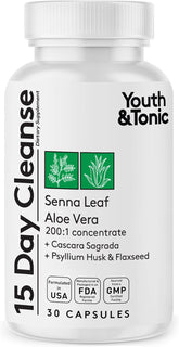 Youth & Tonic 15 Day Cleanse: Gut Health and Colon Detox to Break The Plateau, Helps with Belly Bloat, Regularity, and for Feeling Lighter and...