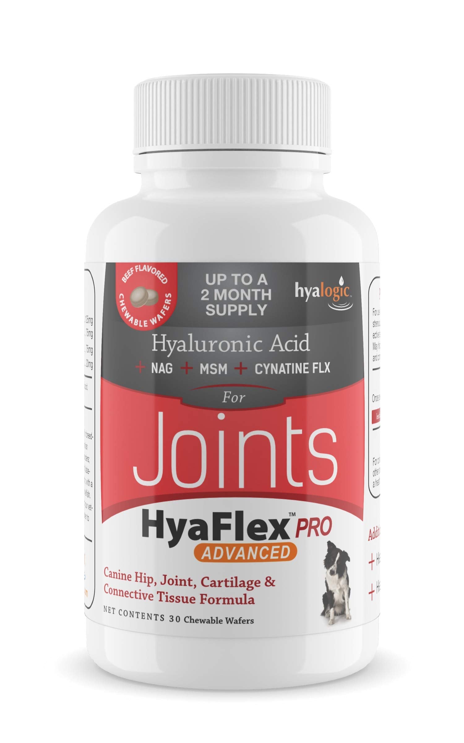 Hyalogic Pro Advanced HyaFlex for Dogs - Joint Support Wafers (30 Beef Flavored Tablets)