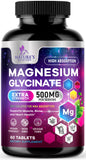 High Absorption Chelated Magnesium Glycinate 525mg - Vegan Capsules for Stress & Sleep (60 Count)