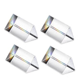 NALACAL Optical Glass Prisms Set - 4pcs Crystal Triangular Prisms for Rainbow Light Experiments & Decor
