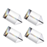 NALACAL Optical Glass Prisms Set - 4pcs Crystal Triangular Prisms for Rainbow Light Experiments & Decor