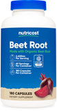 Nutricost Beet Root 2400mg, 180 Capsules - CCOF Certified Organic Superfood, 60 Servings