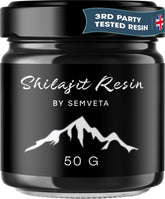 Semveta Original Altai Shilajit Resin - 50g Pure Himalayan Shilajit with 87+ Minerals & Fulvic Acid - Heavy Metal Tested, Cold Water Filtered for Vitality, Clarity & Immune Support (4 Month Supply)