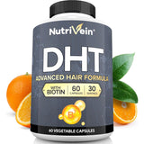 Nutrivein DHT Blocker with Biotin – Supports Hair Growth & New Follicle Growth for Men & Women – 60 Capsules (30 Day Supply)