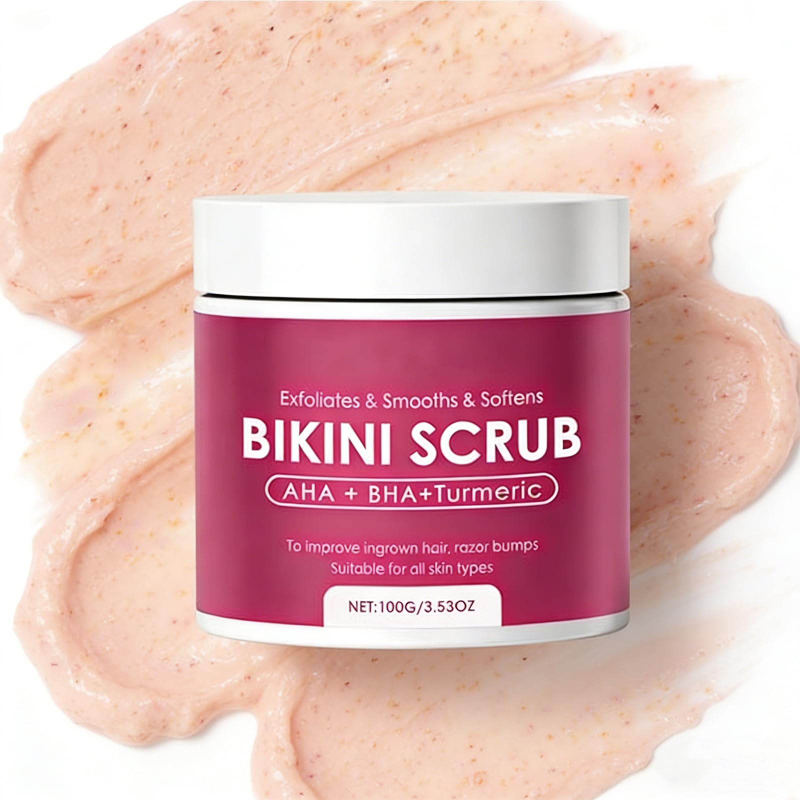 Bikini Area Exfoliator with 10% AHA+BHA & Turmeric - Ingrown Hair & Razor Bumps Treatment | 100g