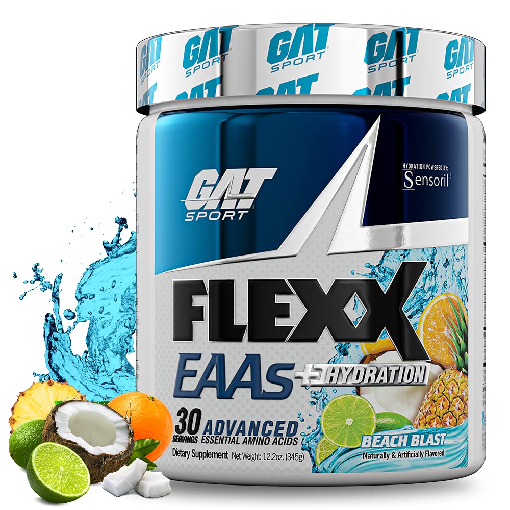 GAT Sport Flexx EAAs + Hydration Supplement, Beach Blast, 30 Servings