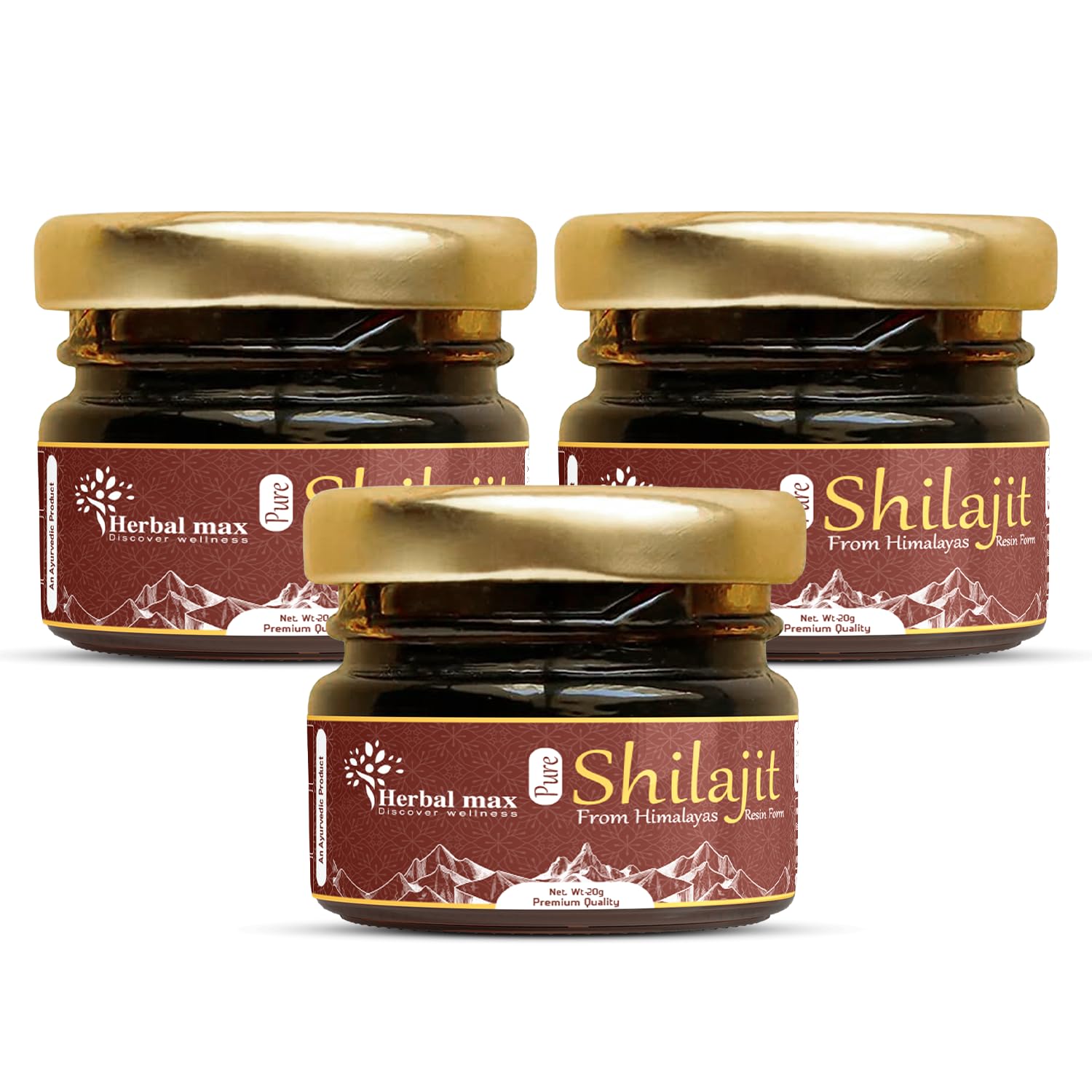 Herbal max Himalayan Shilajit Resin 60g - Pure Fulvic Acid for Energy, Immunity & Stamina