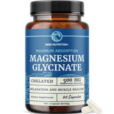Nobi Nutrition Magnesium Glycinate 500mg - Chelated for Sleep, Heart & Bone Health