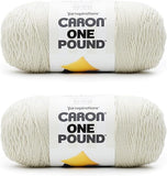 "Caron One Pound Off-White Yarn - 2 Pack (16oz Each) - Worsted Weight Acrylic"