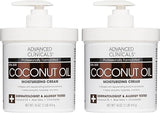 Advanced Clinicals Coconut Oil Cream: Deeply Moisturizing Lotion (2-Pack)