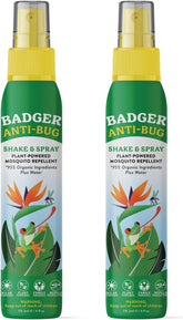 Badger Natural Bug Spray (2-Pack) - DEET-Free Mosquito Repellent
