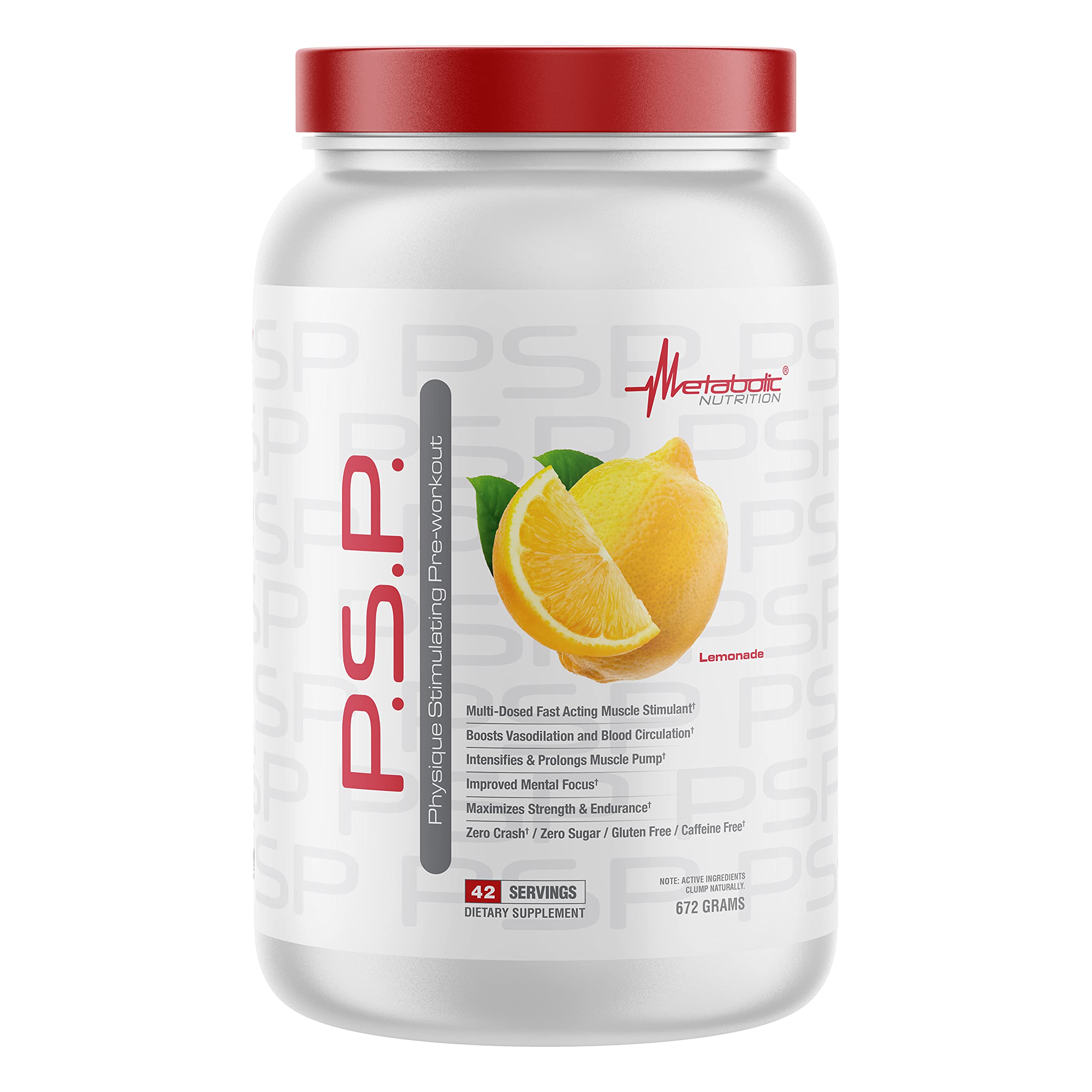 Metabolic Nutrition P.S.P. Physique Stimulating PreWorkout 672g Zero Sugar Caffeine Free – Lemonade