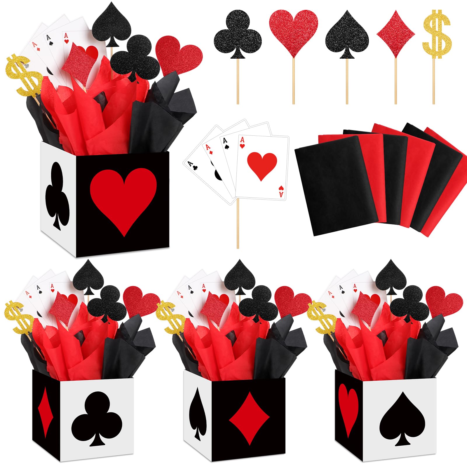 Zhanmai Casino Theme Party Decorations & Favor Boxes (2 Sets)