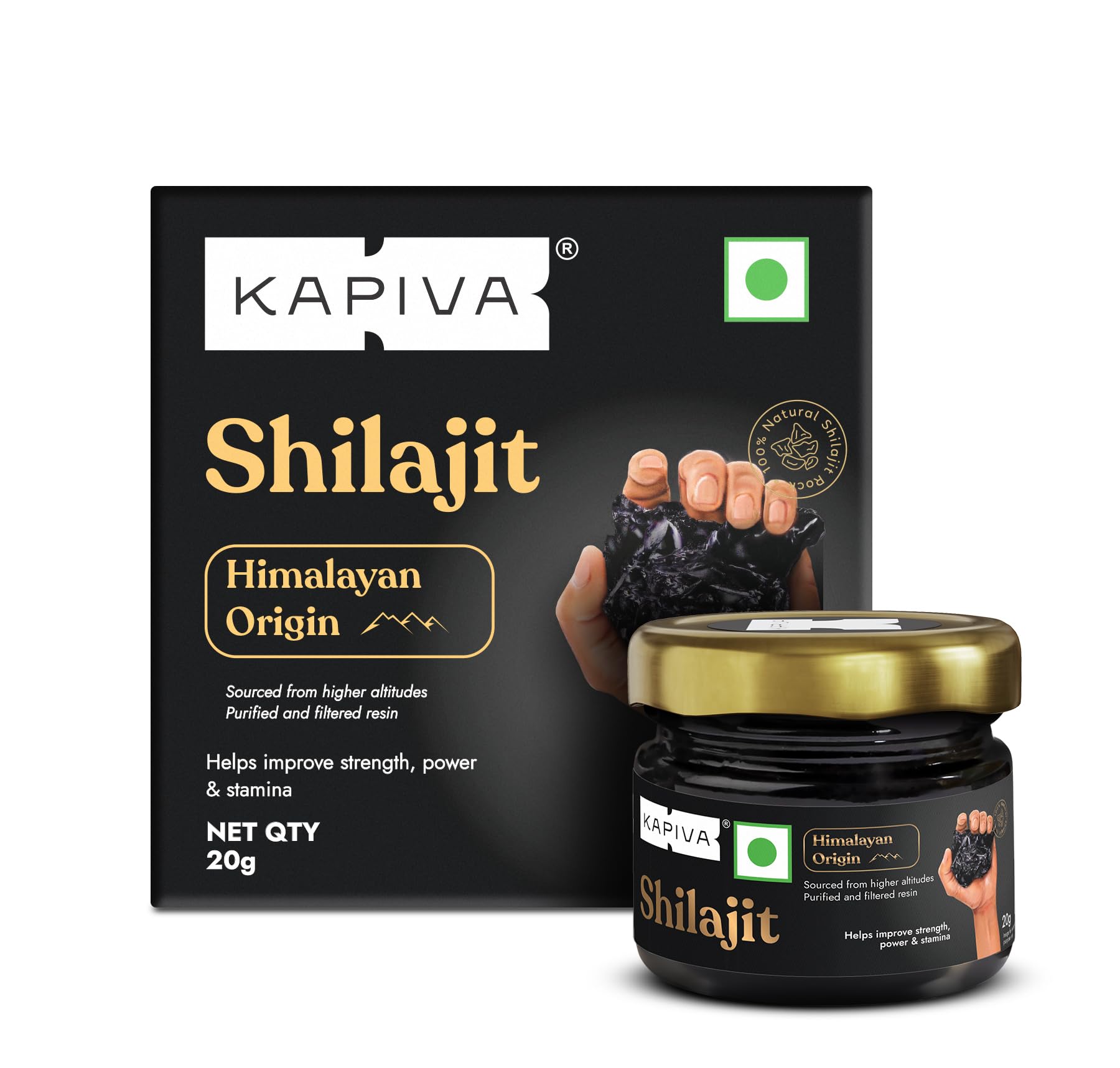Kapiva Himalayan Shilajit Resin - Pure & Potent, 20g