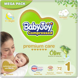 BabyJoy Mega Pack Baby Olive Oil and 72 Newborn Diapers, 0-4kg
