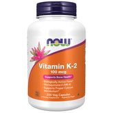 NOW Vitamin K-2 Veg Capsules - 100 Mcg, 250 Count for Bone & Heart Health