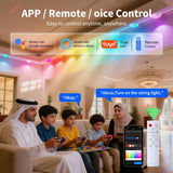 50ft Permanent Outdoor RGB LED String Lights - IP65 Waterproof for Holiday Decor