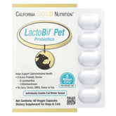 California Gold Nutrition LactoBif Pet Probiotics 5 Billion CFU 60 Veggie Capsules