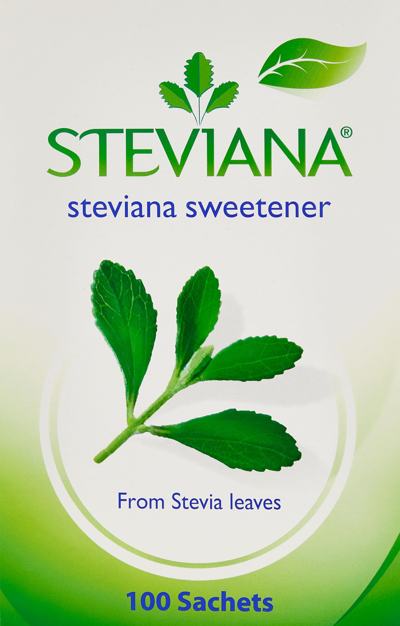 Steviana Sweetener 100 Sachets - Natural Zero-Calorie Stevia Sweetener Pack