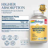 Solaray Magnesium Glycinate Fully Chelated Bisglycinate With Bioperine 30 Servings 120 Vegcaps