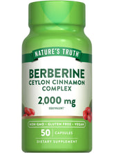 Nature's Truth Berberine Ceylon Cinnamon Blood Sugar Support Complex, 2000 mg, 50 Capsules