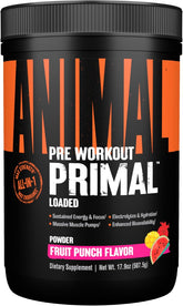 Animal Primal Pre-Workout & Hydration Powder: Energy, Focus, Fruit Punch, 17.9 oz