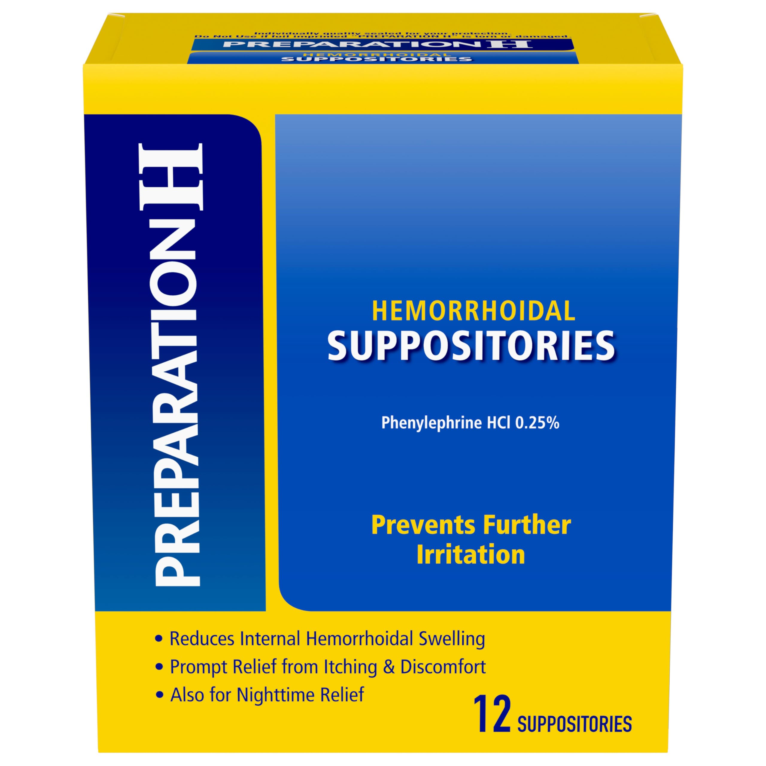 Preparation H Hemorrhoid Suppositories - 12 Count