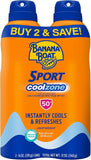 Banana Boat Sport Cool Zone Sunscreen SPF 50 Spray (Twin Pack)