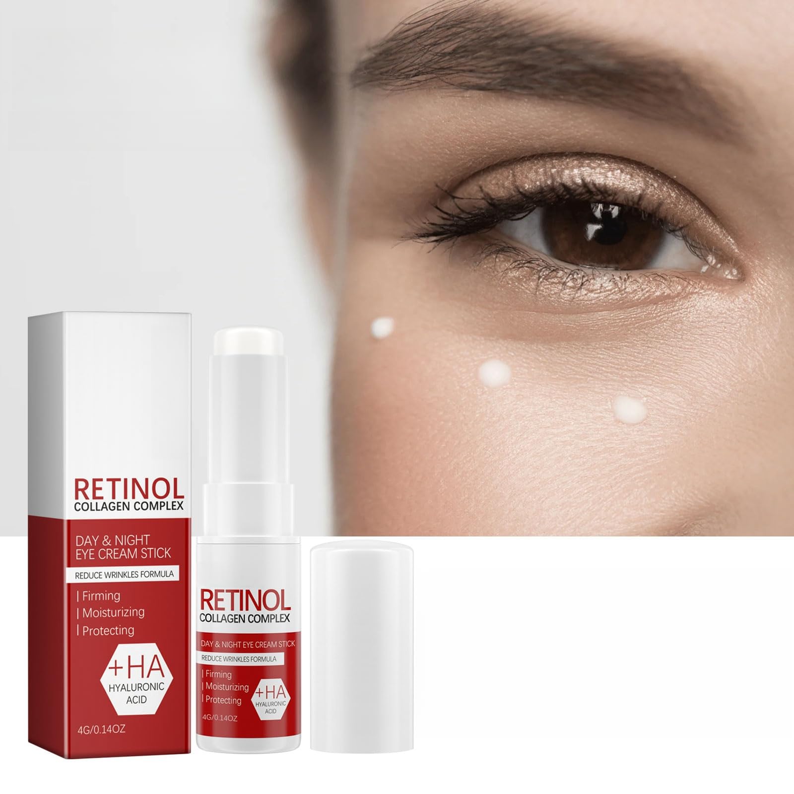 Retinol Day & Night Eye Cream Stick 4g Dual-Action Anti-Aging For Dark Circles & Puffiness