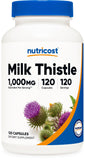 Nutricost Milk Thistle 120 Capsules - Liver Support, Detoxification, Vegan
