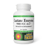Natural Factors Lactase Enzyme 9000 FCC ALU 60 Capsules - Dairy Digestive Support for Lactose Intolerance