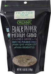 فلفل أسود عضوي مطحون بدرجة متوسطة (Organic Medium Grind Black Pepper) - فرونتير كواب (Frontier Co-op) - 6.63 أونصة - تابل فاخر