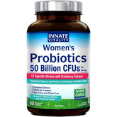 INNATE Vitality Women's Probiotics - 50 Billion CFUs, 17 Strains with Prebiotics & Cranberry Extract (60 Capsules)