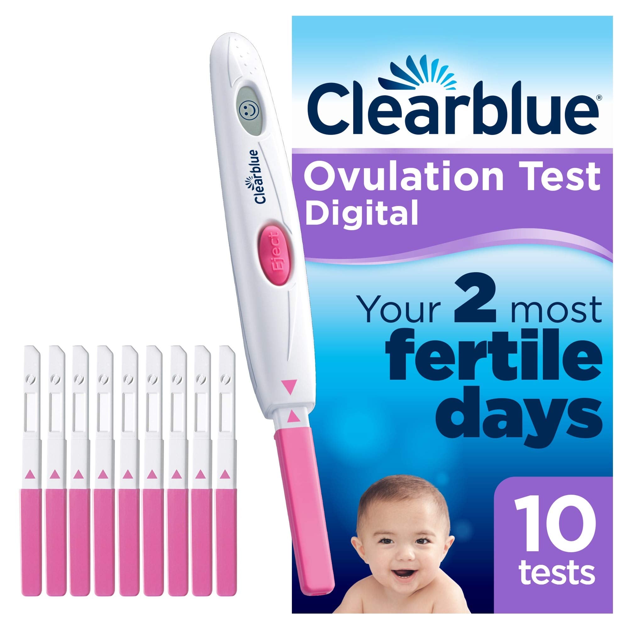 Clearblue Digital Ovulation Predictor Kit - 10 Count (1 Month Supply)