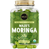 Maju Superfoods Organic Moringa Capsules, Oleifera Leaf Extract, Dried Drumstick Tree Leaves, Premium Plant-Based Supplement (90 ct)