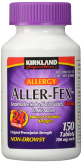Kirkland Signature Aller-Fex 180mg Allergy Relief Tablets, 150 Count