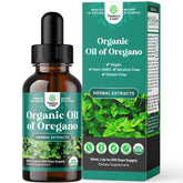 Oregano Oil Organic Liquid Drops - Super Concentrated USDA Organic Oil of Oregano Drops for Immune Support and Digestive Health - Vegan Non GMO 100% Pure Oregano Oil Drops for Kids and Adults