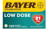 Bayer Aspirin 81mg Low Dose - Pain Relief, Fever, Heart (200 Tabs)