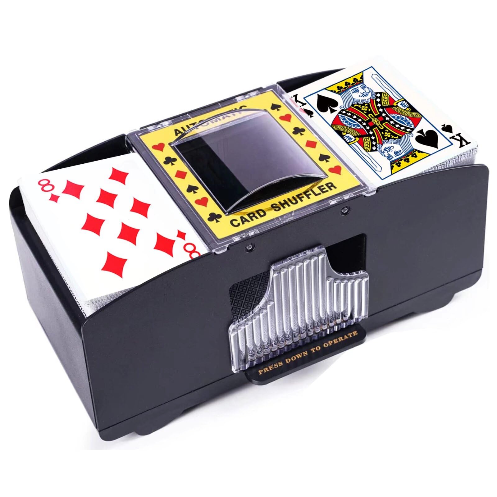 Automatic Card Shuffler – Battery Operated Electric Casino Card Dealer Machine for UNO, Blackjack, Texas Hold'em