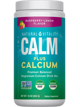 Natural Vitality Natural Calm Plus Calcium – Raspberry-Lemon, 16oz