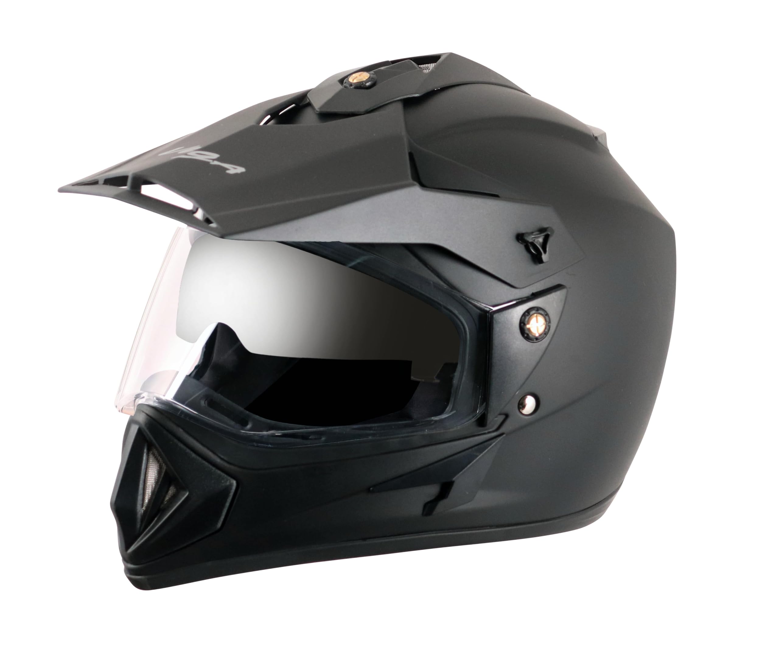 Vega Off Road D/V Black Helmet - Large Size, Durable Protection for Riders