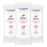 Dove 0% Aluminum Free Deodorant for Women - Rose Petals Scent - 24-Hour Odor Protection - 2.6 Ounce (Pack of 3)