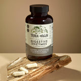 TERRA ORIGIN - Digestive Enzymes with Probiotics | Supports Healthy Digestion | Bromelain, Lactase, Amylase, Lipase | Made in The USA, Gluten-Free | 60 Servings