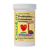 ChildLife Probiotics with Colostrum - Mixed Berry Flavor, 90 Chewable Tablets for Kids' Digestive & Immune Health